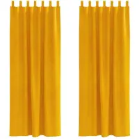 vidaXL Verduisterende gordijnen 2 st Mosterdgeel 140 x 260 cm fluweel