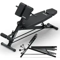 Zipro Core Rookie verstelbare halterbank - Curlpult, Romeinse bank, rugtrainer, negatieve bank, vlakke bank, krachtstation, fitnessbank, draagvermogen 220 kg