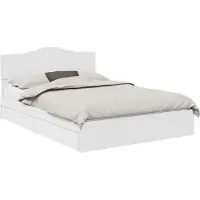 vidaXL Opbergbed met lade met hoofdeinde Wit 140 x 190 cm Bewerkt hout