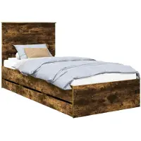 vidaXL Bedframe met lade Rook Eiken 90 x 190 cm Ingenieurshout