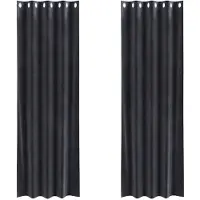 vidaXL Verduisterende gordijnen 2 st Donkergrijs 140 x 225 cm fluweel