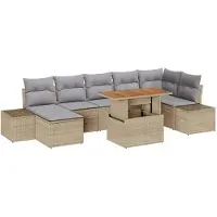 vidaXL Tuinbank Set 8 st Beige en Grijs