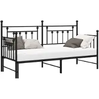 vidaXL Bedframe voor een daybed Zwart 80 x 200 cm Staal