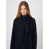 REPEAT cashmere Fijngebreide kasjmier sjaal met franjes - Navy - Heren -