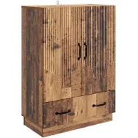 vidaXL Dressoir met lade Oud hout 66 x 34,5 x 92 cm Bewerkt hout