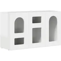 vidaXL Dressoir ELST Hoogglans wit 100 x 35 x 59 cm Bewerkt hout