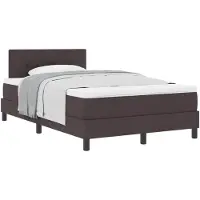 vidaXL Boxspring bed met hoofdeinde Donkerbruin 120 x 190 cm Stof