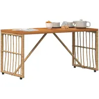 vidaXL Tuin Tafel Naturel 80 x 40 x 40 cm Staal en Poly Rattan
