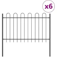 vidaXL Tuinhek BOXTEL 6 st 10,2 x 1,2 m Poedergecoat staal Grijs