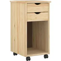vidaXL - Bureau - kast - set - 2 - st - Bruin - Massief - grenenhout