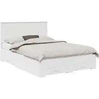vidaXL Bedframe met lade met hoofdeinde Wit 140 x 190 cm Bewerkt hout