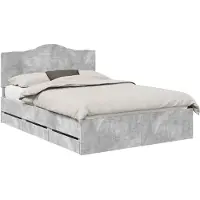 vidaXL Bedframe met lade Beton Grijs 140 x 190 cm Ingenieurshout
