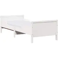 vidaXL Bedframe met uittrekbaar matras met hoofdeinde Wit 80 x 200 cm