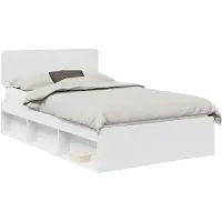 vidaXL Bedframe met hoofdeinde Wit 120 x 200 cm Massief grenenhout