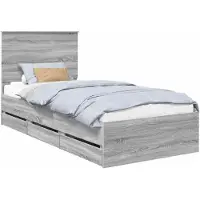 vidaXL Bedframe, grijze Sonoma kleur, 75 x 190 cm, van constructiehout