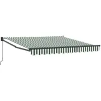 vidaXL Uitschuifbare luifel Groen en Wit 350 x 250 cm