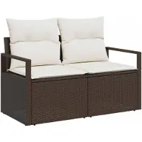 vidaXL Tuin Sofa met kussen 120 x 62 x 69 cm poly rattan