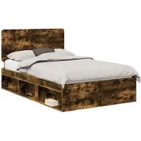 vidaXL Bedframe Rook Eiken 120 x 190 cm Massief grenenhout