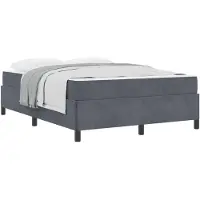 vidaXL Bedframe met matras Donkergrijs 140 x 200 cm Stof