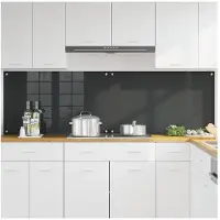 vidaXL Keukenachterwand 2 st Donkergrijs 100 x 60 cm gehard glas