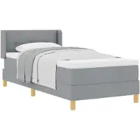 vidaXL Boxspring bed met hoofdeinde Lichtgrijs 200 x 100 cm Stof