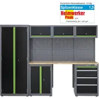 TRUTZHOLM - Modulaire Werkplaatswand - 13-Delig - Staal - Geperforeerde Wand - Werkbank - Werkplaatskastsysteem Inrichting