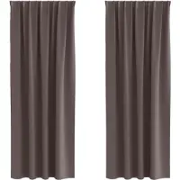 vidaXL Blackout Gordijnen met Ringen 2 st Donkerbruin 225 x 140 cm