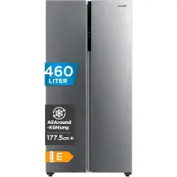 Comfee by Midea 460L Amerikaanse koel-vriescombinatie, No Frost, invertercompressor, dubbele temperatuurregeling, digitaal display, RVS, RCS609IX2 [Energieklasse E]