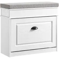SoBuy Banc Chaussures Blanc Rangement 61x24x54cm
