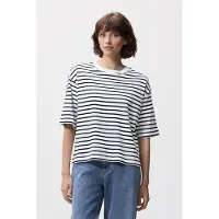 Catwalk junkie Loose Fit Striped Tshirt Black Size: 34 | T-Shirts Outlet | Dames | Zwart