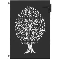 vidaXL Tuinpoort 85 x 125 cm Poedercoated staal Zwart Vergrendelbaar