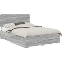 vidaXL Bedframe met lade Grijs Sonoma 150 x 200 cm Bewerkt hout