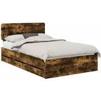 vidaXL Bedframe met lade Gerookte Eik 120 x 200 cm Geconstrueerd hout