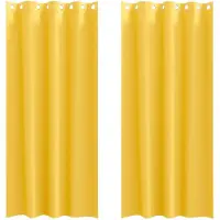 vidaXL Blackout Gordijnen met Ringen 2 st Mosterdgeel 245 x 140 cm