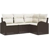 vidaXL Tuinbank Set Bruin poly rattan