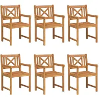 vidaXL Tuinstoelen 6 st Naturel Massief Acacia Hout