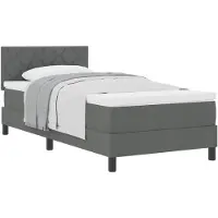 vidaXL Boxspring bed met hoofdeinde Donkergrijs 90 x 200 cm Stof
