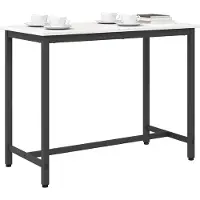 vidaXL Tafel Wit 100 x 50 x 77 cm Engineered hout en staal