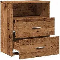 vidaXL Nachtkastje 50x32x60 cm bewerkt hout oud houtkleurig