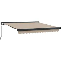 vidaXL Uitschuifbare luifel Beige 350 x 250 cm Canvas en Aluminium