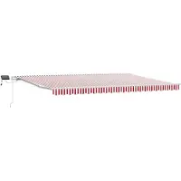 vidaXL Uitschuifbare luifel Rood en Wit 500 × 350 cm Stof en Aluminium
