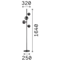 Ideal Lux Vloerlamp Perlage, messing / goud, Woon-/ Eetkamer, metaal, vloerlamp