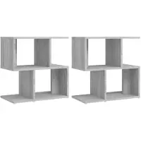vidaXL Nachtkastjes 2 st 50x30x51,5 cm bewerkt hout grijs sonoma eiken