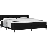 vidaXL Boxspring bed met hoofdeinde Zwart 200 x 200 cm Stof