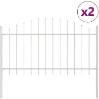 vidaXL Tuinhek WOERDEN 2 st 170 x 140 cm Gepoedercoat staal Wit