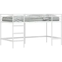 vidaXL - Kids'loftbedframe - Effen - Wit - 100 - x - 200 - cm - Staal