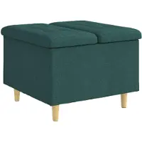 vidaXL Opslagottoman met kussen Donkergroen 60 x 60 x 45 cm Stof