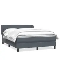 vidaXL Boxspring met matras fluweel donkergrijs 160x210 cm