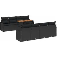 vidaXL Tuinbank Set 7 st Zwart