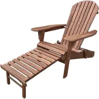 Axi Alexa Adirondackstoel met Voetenbank Opklapbaar in Coffee | Tuinstoel / Loungestoel / Adirondack-stoel / 100% hemlockhout voor 1 persoon met Armleuningen en hoge Rugleuning | 147 x 78,5 x 89 cm